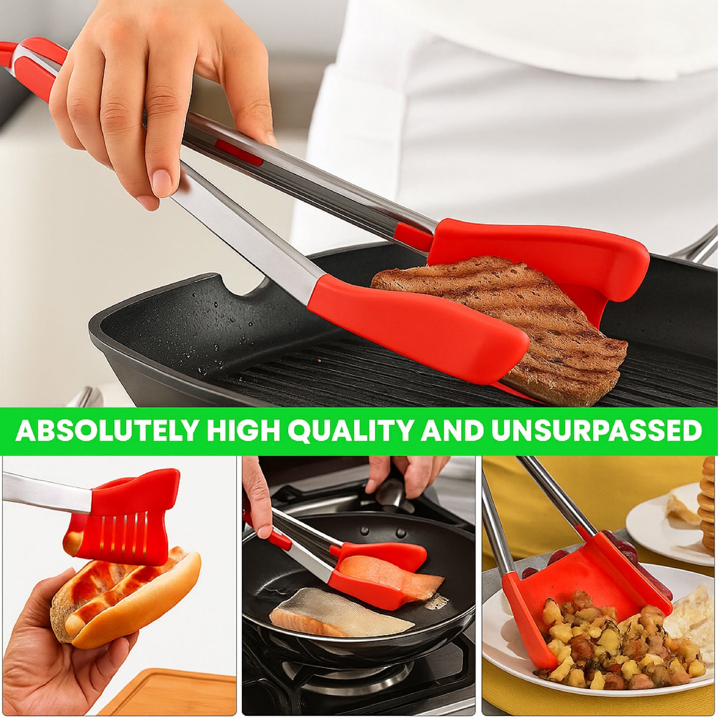 👍 HandyFidgetGround™ FlexiGrip Dual-Action Food Tongs