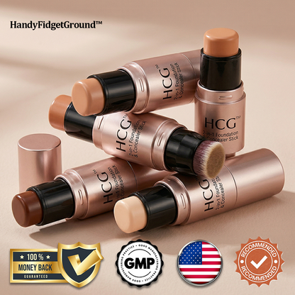 HandyFidgetGround™ 2-in-1 Foundation & Concealer Stick with Brush