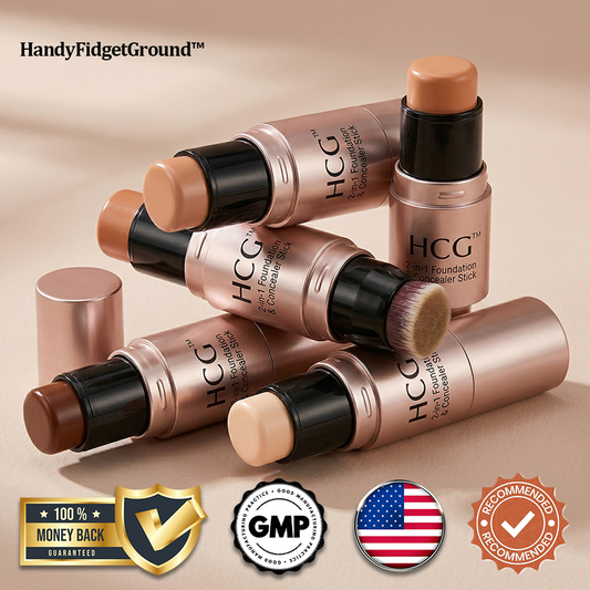HandyFidgetGround™ 2-in-1 Foundation & Concealer Stick with Brush