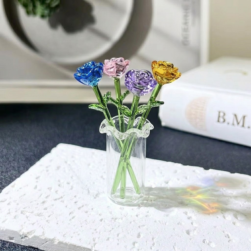 HandyFidgetGround™ MiniBloom Glass Flower Ornament