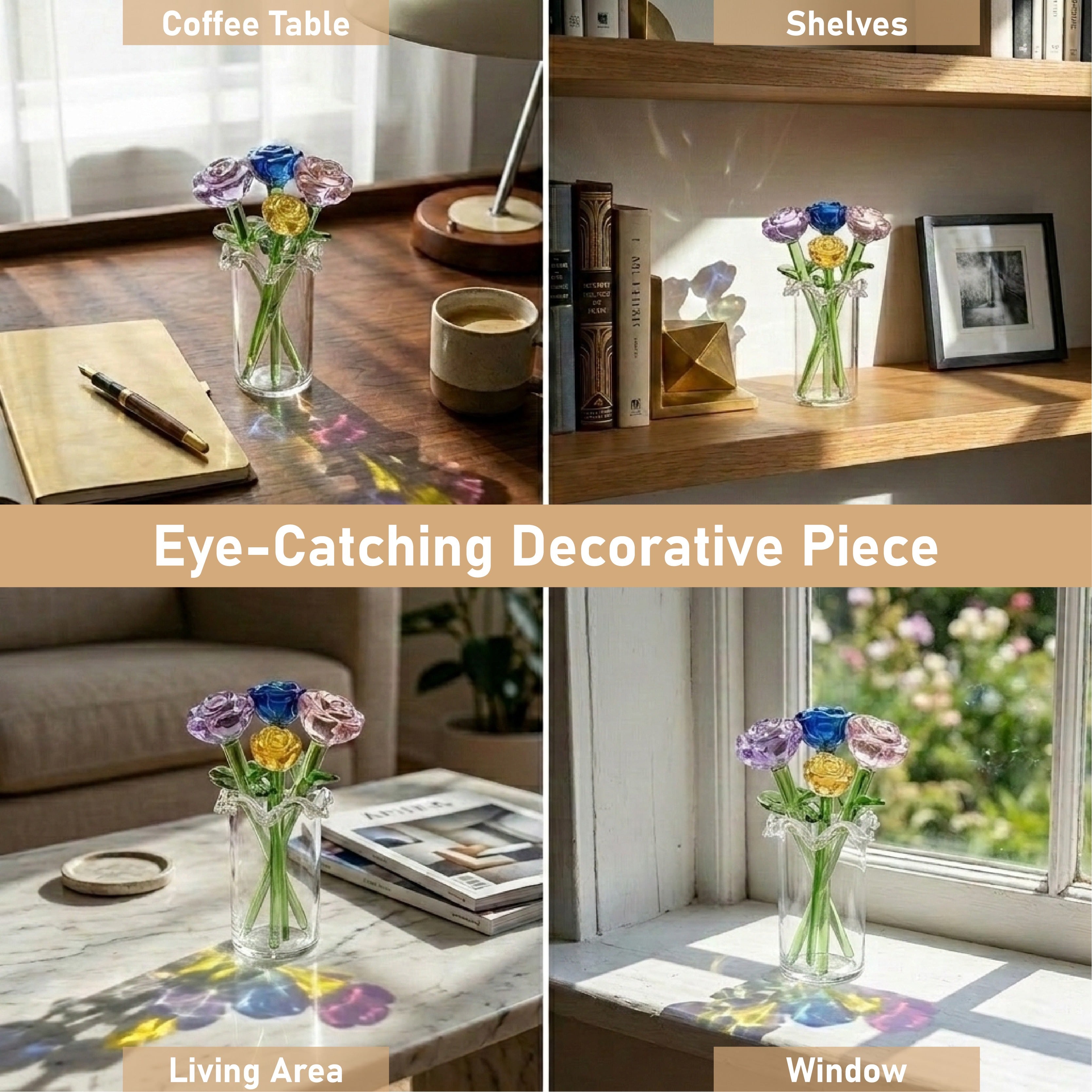 HandyFidgetGround™ MiniBloom Glass Flower Ornament