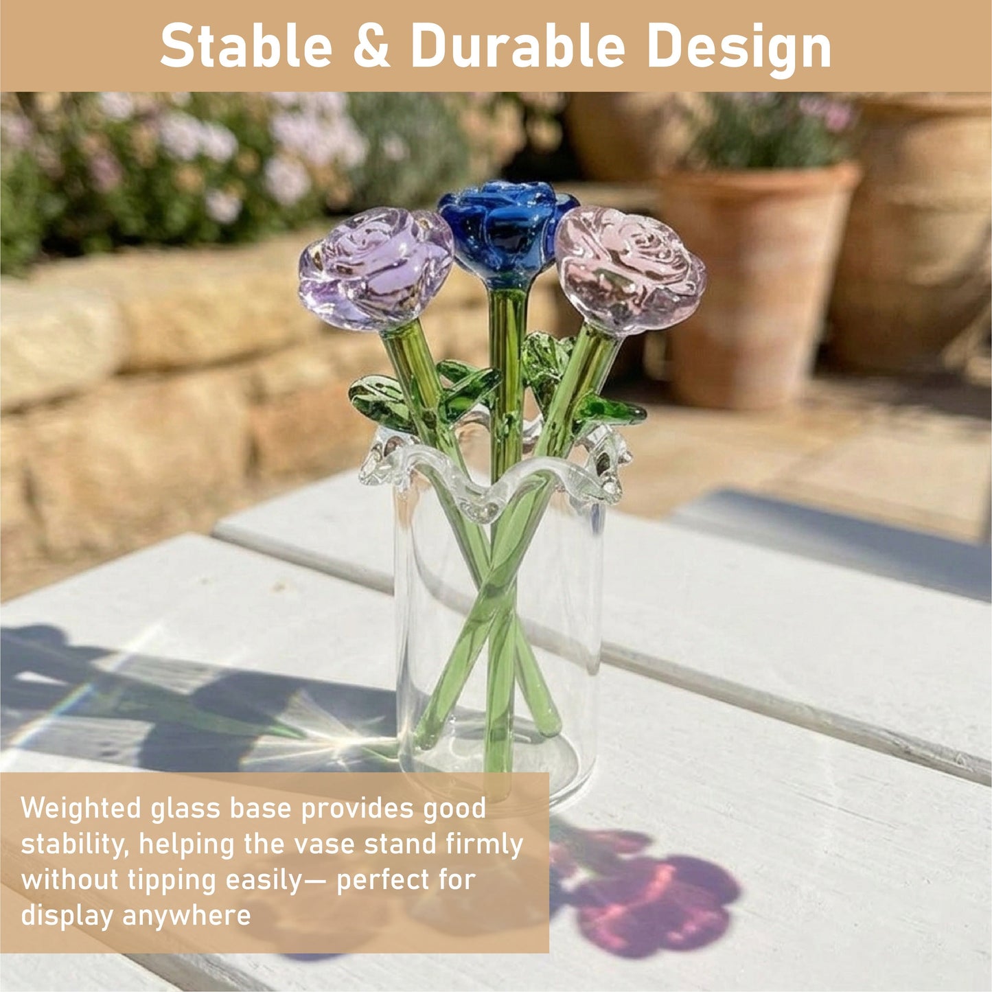 HandyFidgetGround™ MiniBloom Glass Flower Ornament