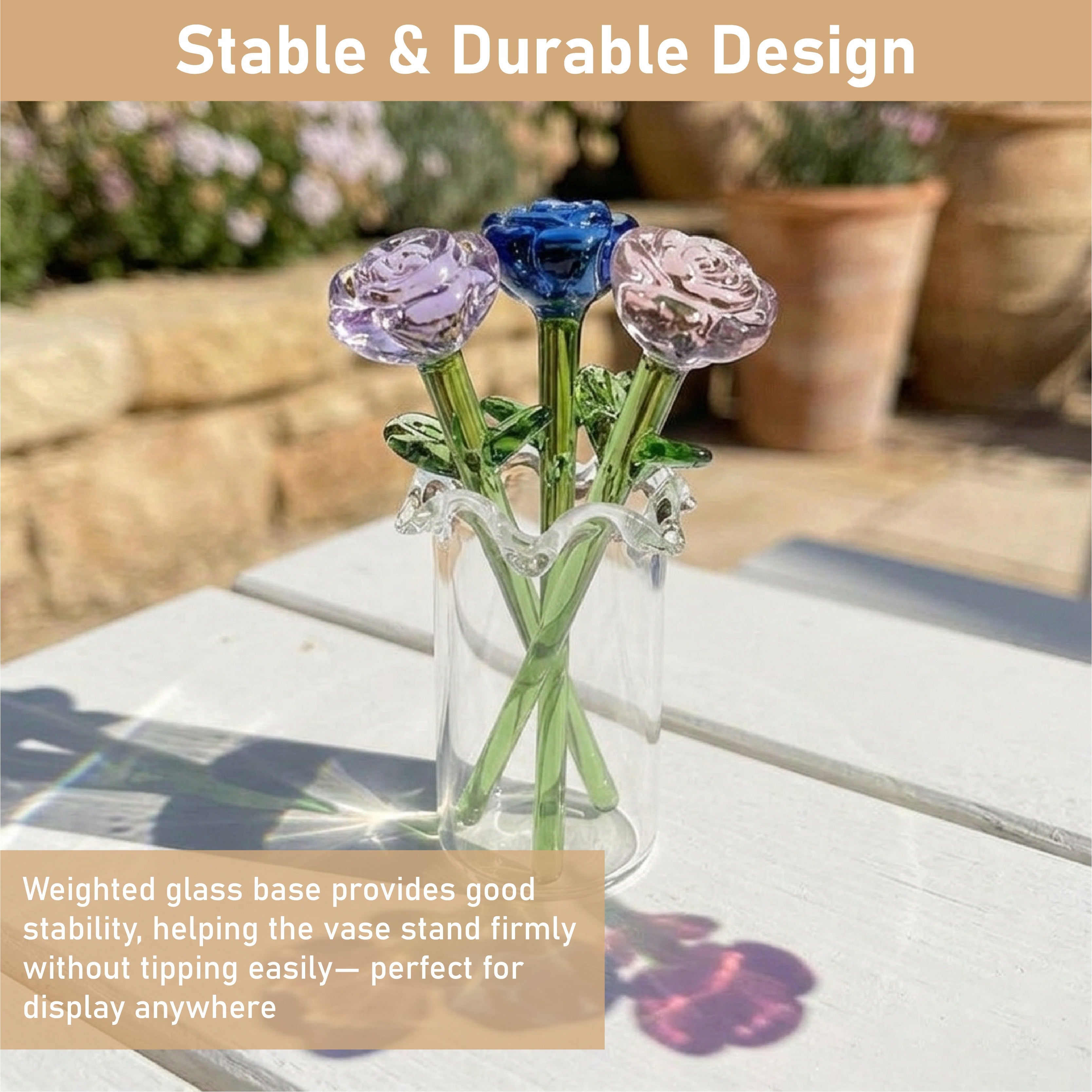 HandyFidgetGround™ MiniBloom Glass Flower Ornament