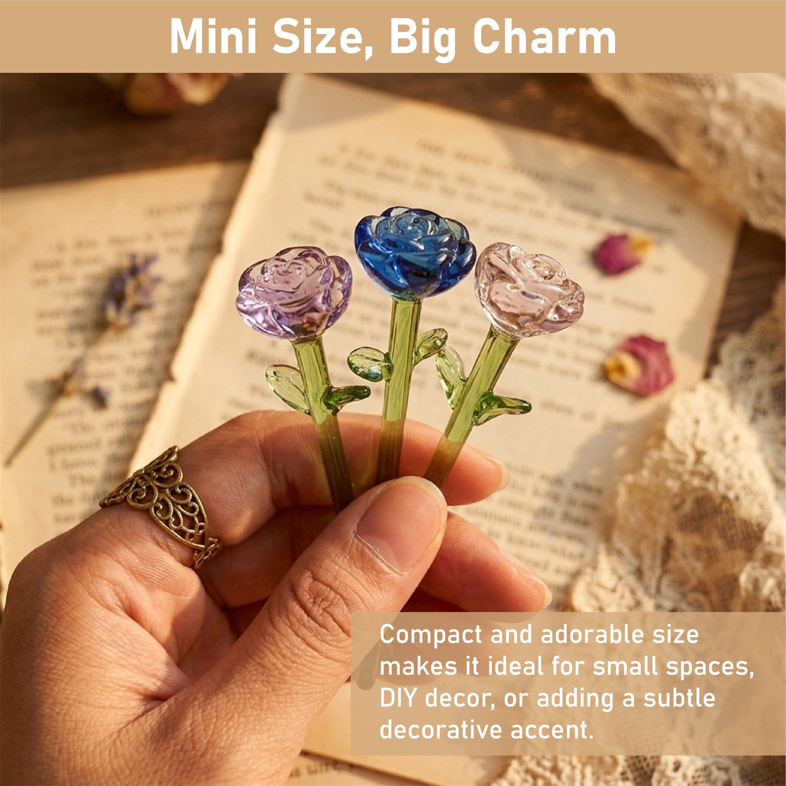 HandyFidgetGround™ MiniBloom Glass Flower Ornament