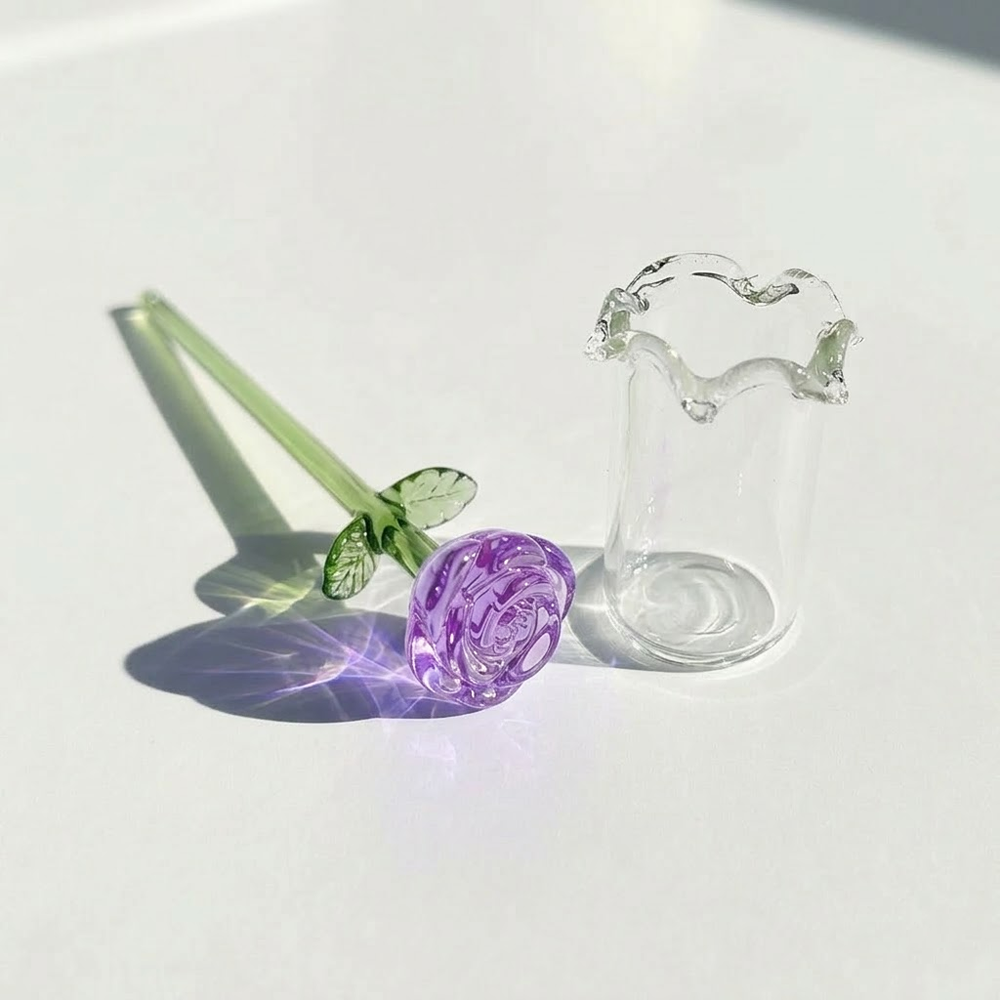 HandyFidgetGround™ MiniBloom Glass Flower Ornament