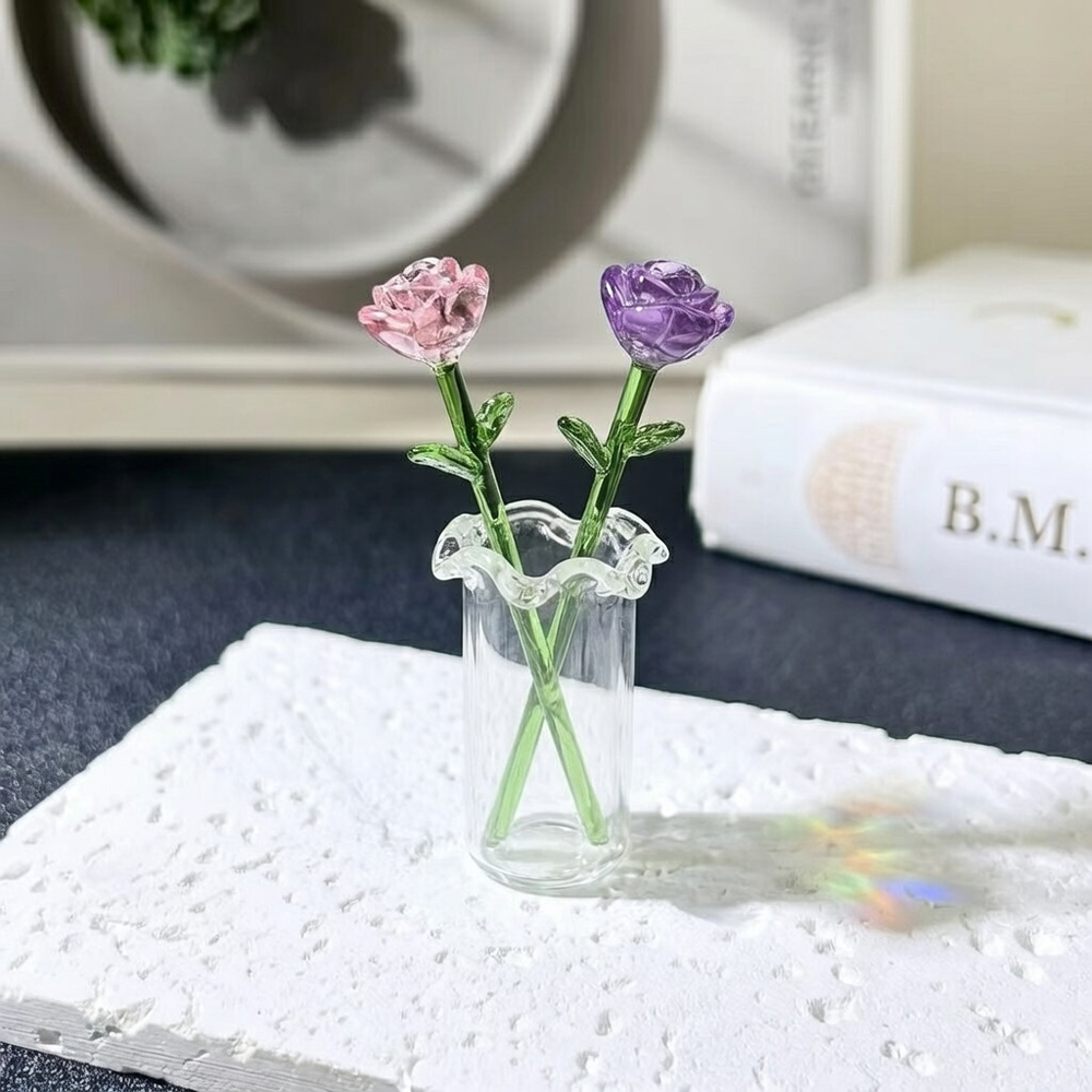 HandyFidgetGround™ MiniBloom Glass Flower Ornament