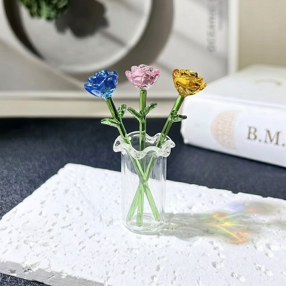 HandyFidgetGround™ MiniBloom Glass Flower Ornament