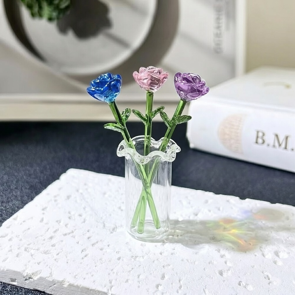 HandyFidgetGround™ MiniBloom Glass Flower Ornament