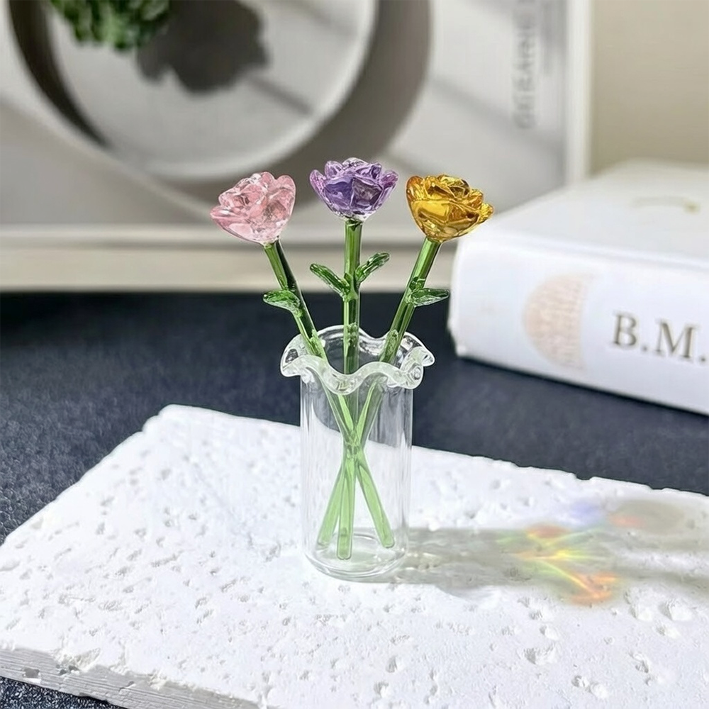 HandyFidgetGround™ MiniBloom Glass Flower Ornament