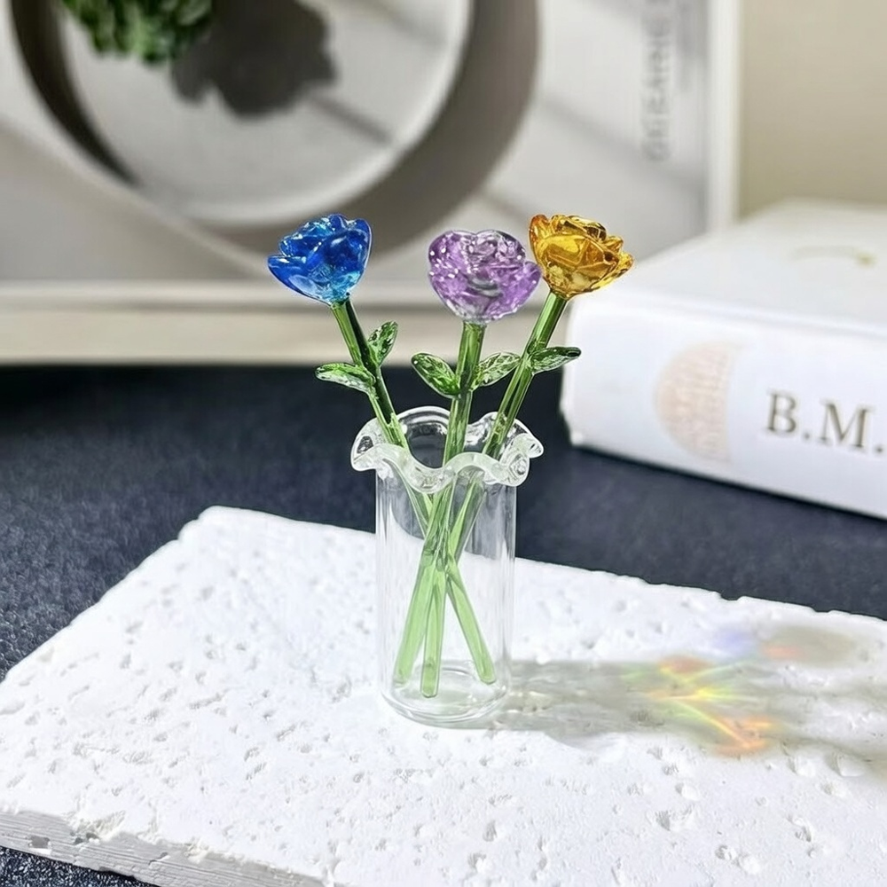 HandyFidgetGround™ MiniBloom Glass Flower Ornament
