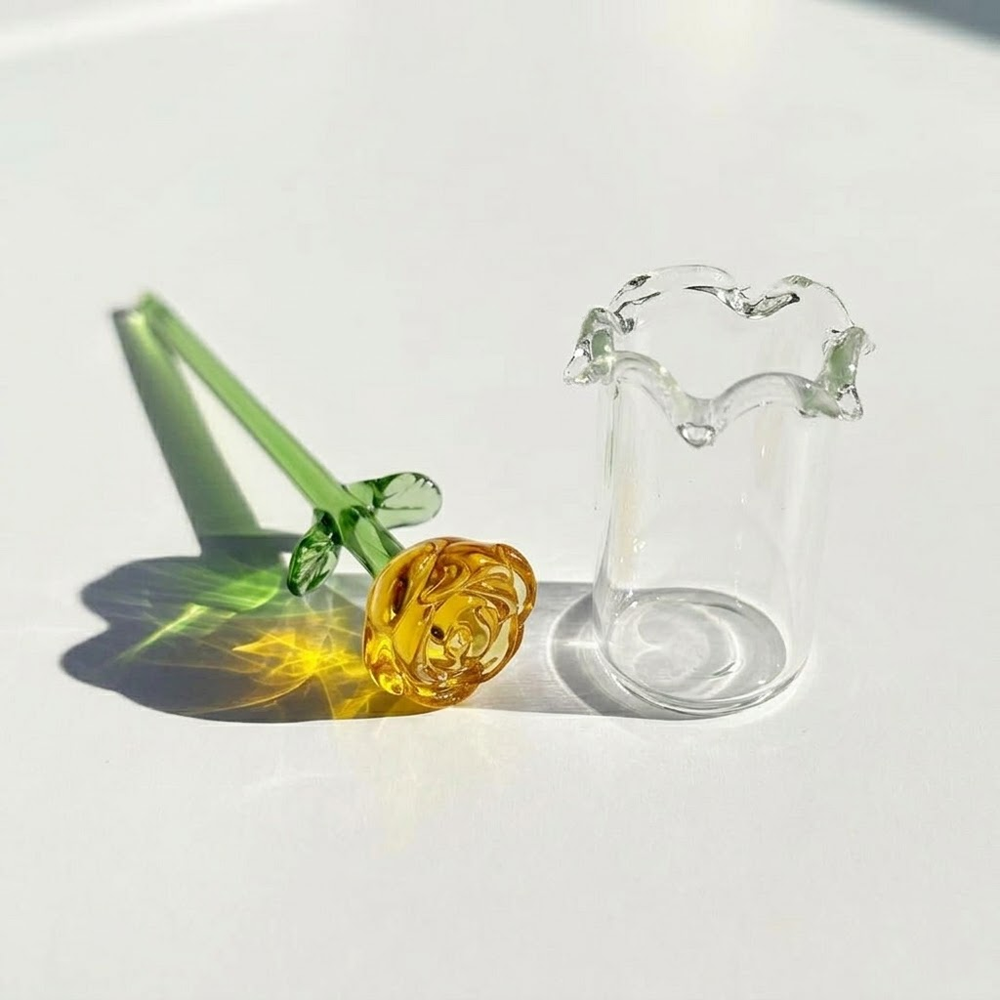 HandyFidgetGround™ MiniBloom Glass Flower Ornament