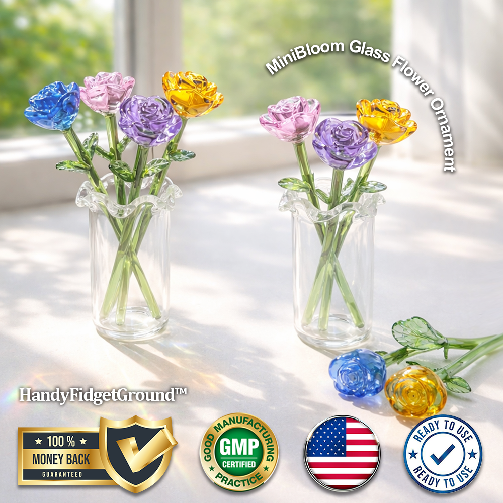 HandyFidgetGround™ MiniBloom Glass Flower Ornament