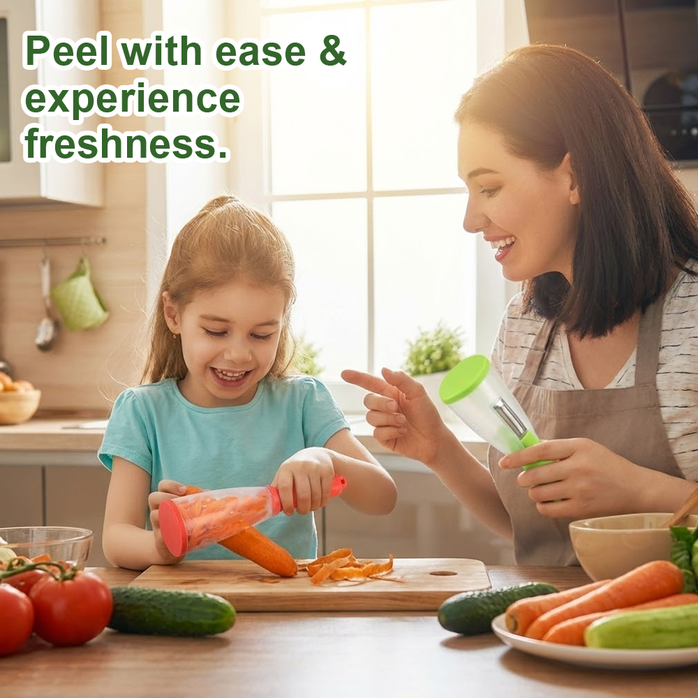 HandyFidgetGround™ PeelCatch Storage Cup Vegetable Peeler
