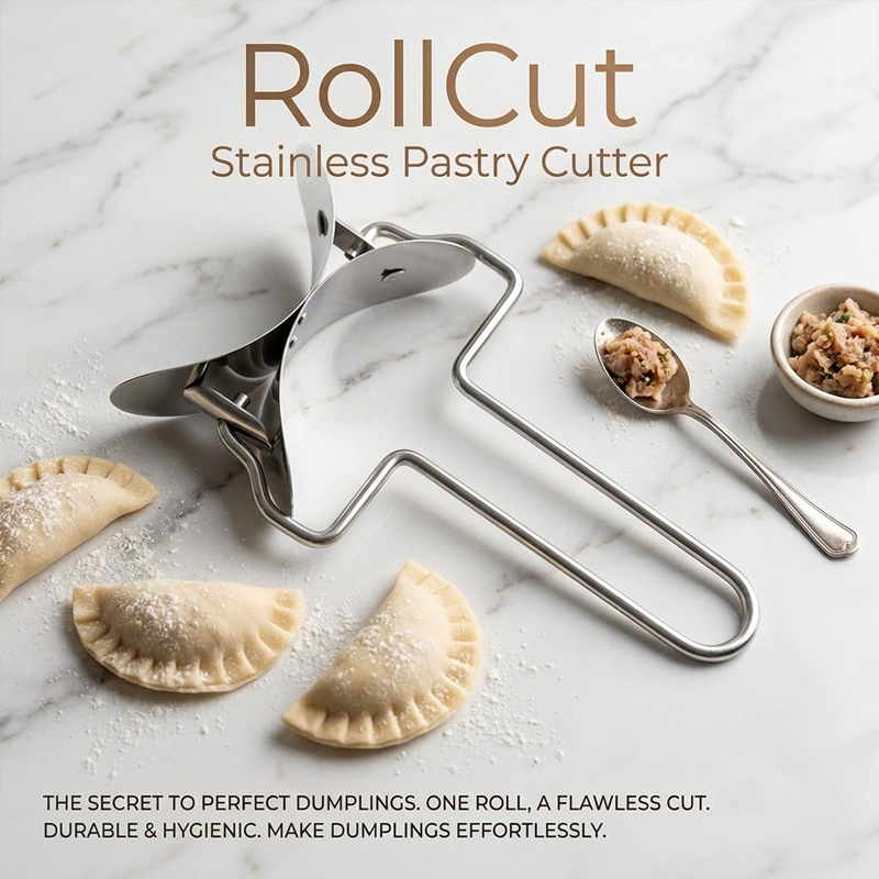 HandyFidgetGround™ RollCut Stainless Pastry Cutter