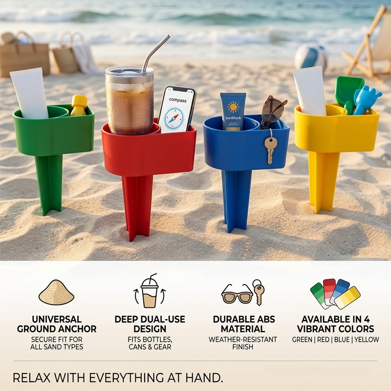 HandyFidgetGround™ SandHold Beach Cup Organizer