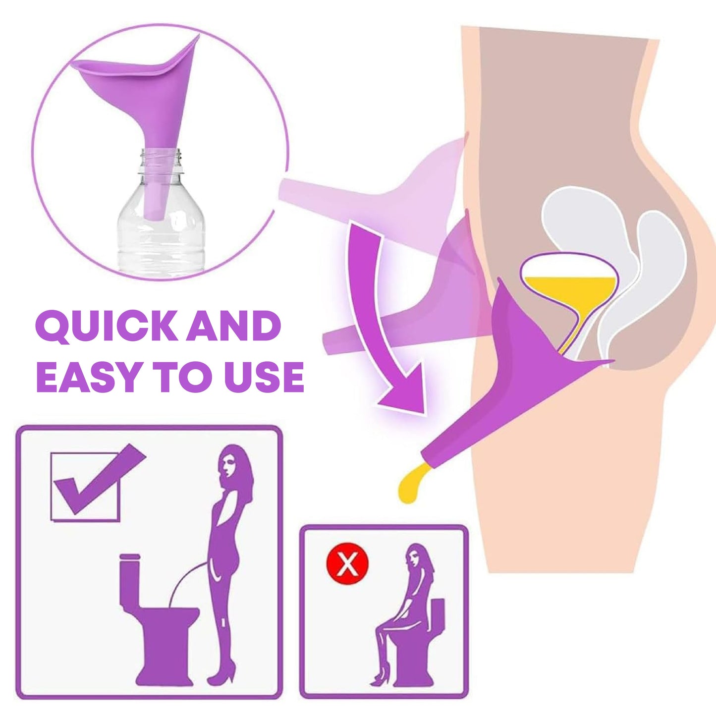 HandyFidgetGround™ SheGo Stand-Up Urination Funnel Set