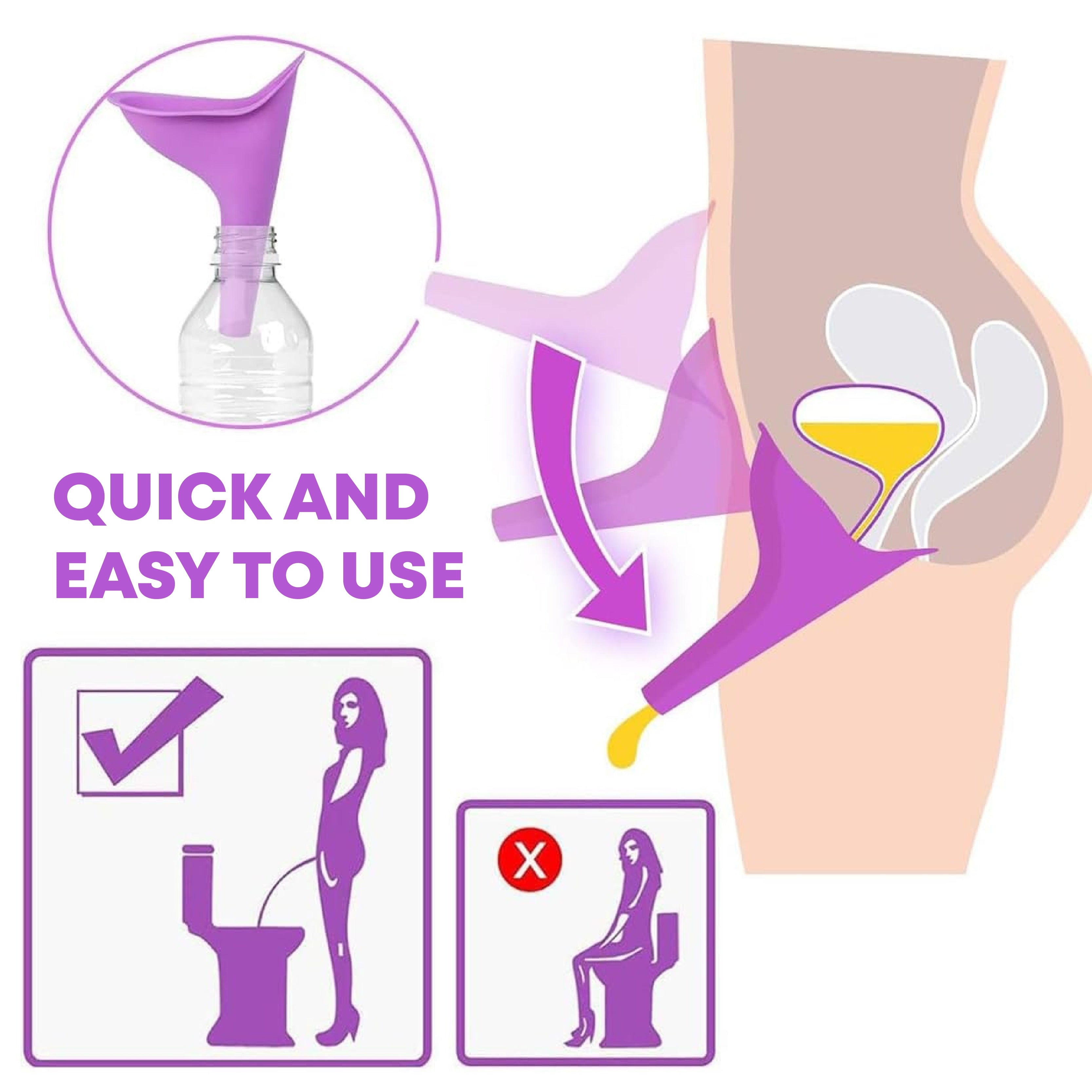HandyFidgetGround™ SheGo Stand-Up Urination Funnel Set