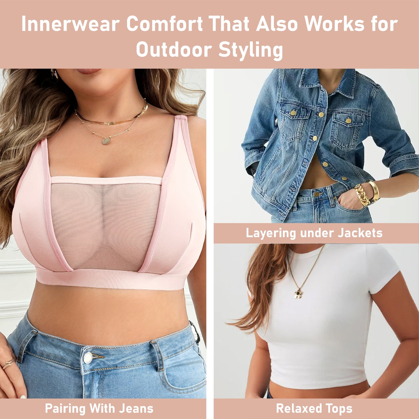 HandyFidgetGround™ SilkCurve Casual Lift-Up Wireless Bra