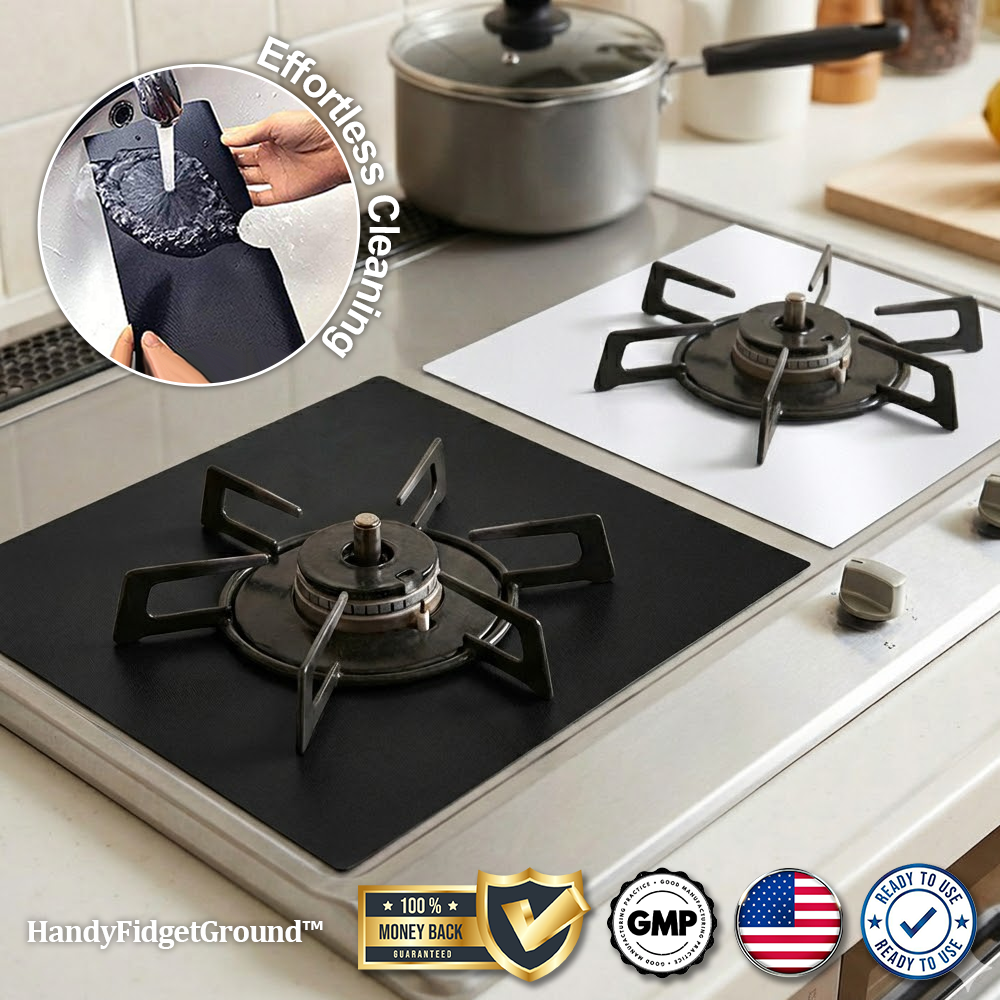 HandyFidgetGround™ SpillShield Non-Stick Stove Burner Covers