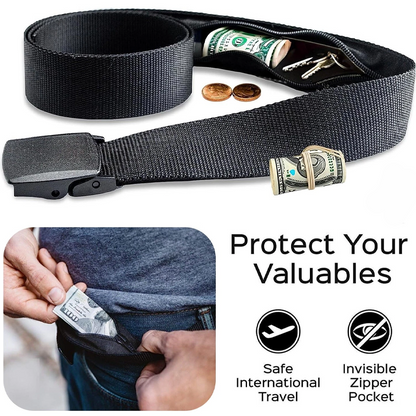 HandyFidgetGround™ StealthZip Hidden Pocket Belt