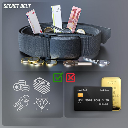 HandyFidgetGround™ StealthZip Hidden Pocket Belt