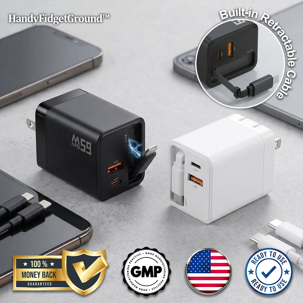 HandyFidgetGround™ TurboCharge 65W GaN Power Charger