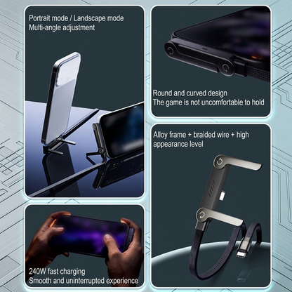 HandyFidgetGround™ VoltFlex 240W Foldable Phone Stand Cable