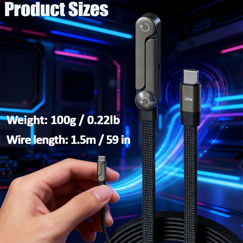 HandyFidgetGround™ VoltFlex 240W Foldable Phone Stand Cable