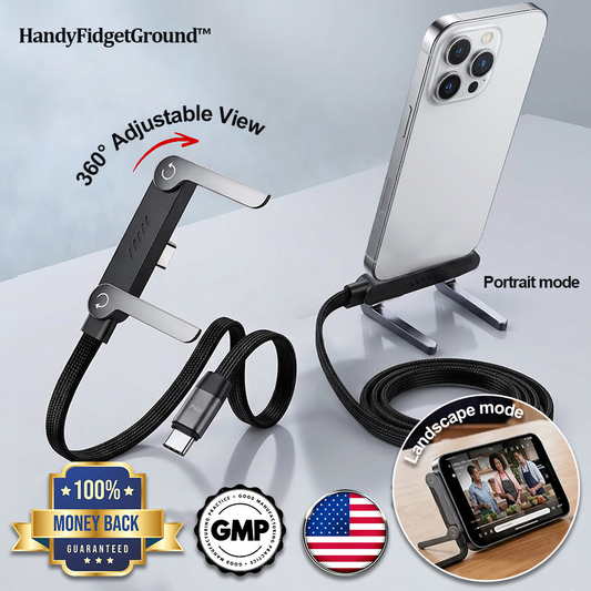 HandyFidgetGround™ VoltFlex 240W Foldable Phone Stand Cable