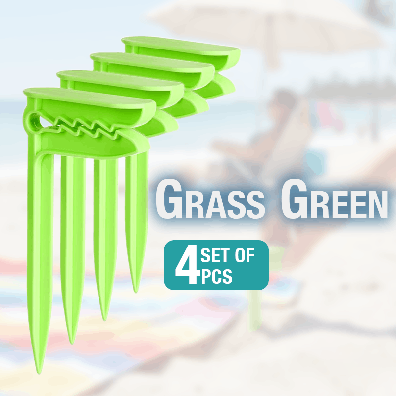 HandyFidgetGround™ Windproof Beach Blanket Anchor Stakes Clips Set