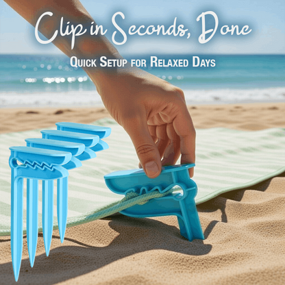 HandyFidgetGround™ Windproof Beach Blanket Anchor Stakes Clips Set