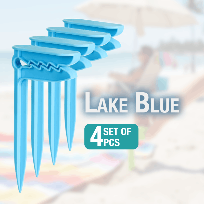 HandyFidgetGround™ Windproof Beach Blanket Anchor Stakes Clips Set