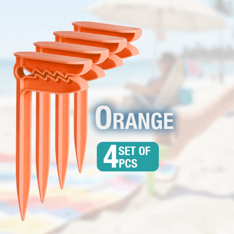 HandyFidgetGround™ Windproof Beach Blanket Anchor Stakes Clips Set