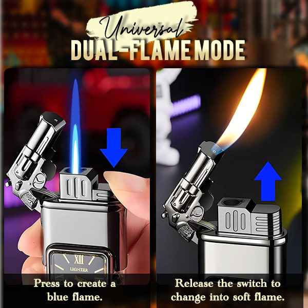 HandyFidgetGround™ Windproof Dual-Flame Vintage Watch Lighter