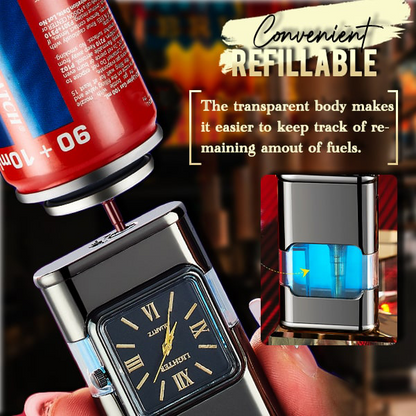 HandyFidgetGround™ Windproof Dual-Flame Vintage Watch Lighter