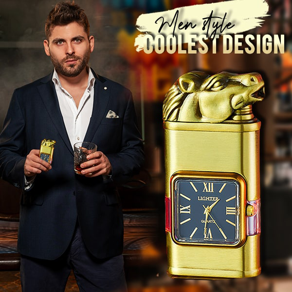 HandyFidgetGround™ Windproof Dual-Flame Vintage Watch Lighter