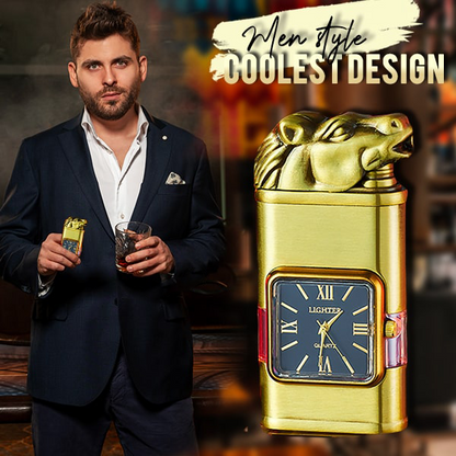 HandyFidgetGround™ Windproof Dual-Flame Vintage Watch Lighter