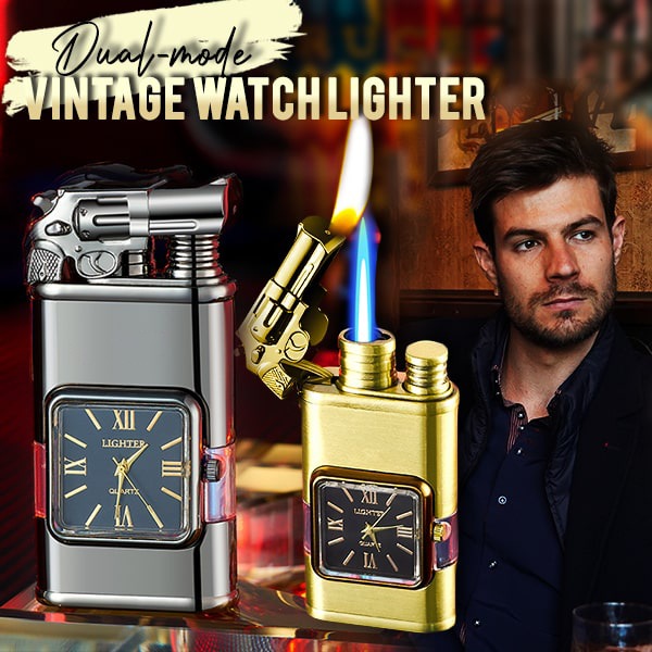 HandyFidgetGround™ Windproof Dual-Flame Vintage Watch Lighter