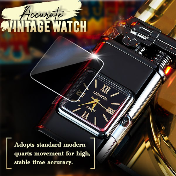 HandyFidgetGround™ Windproof Dual-Flame Vintage Watch Lighter