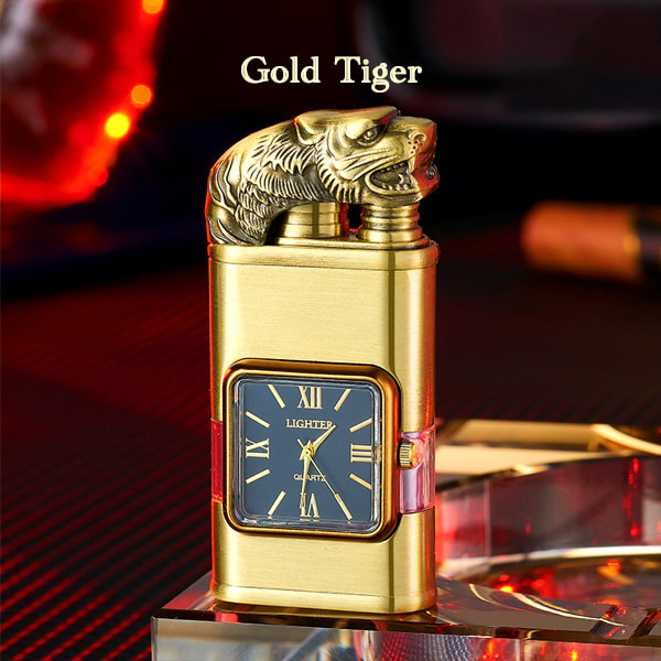 HandyFidgetGround™ Windproof Dual-Flame Vintage Watch Lighter