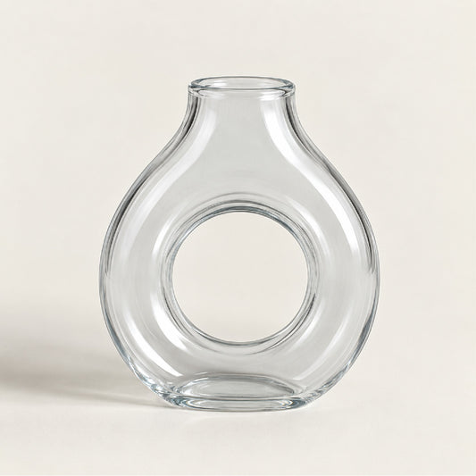 HiFiveGo™ ClearCircle Ring Glass Modern Vase