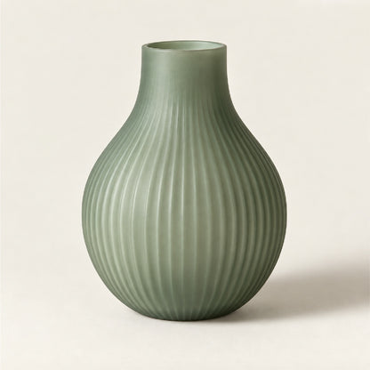HiFiveGo™ GentleGreen Fluted Glass Round Table Vase