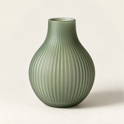 HiFiveGo™ GentleGreen Fluted Glass Round Table Vase