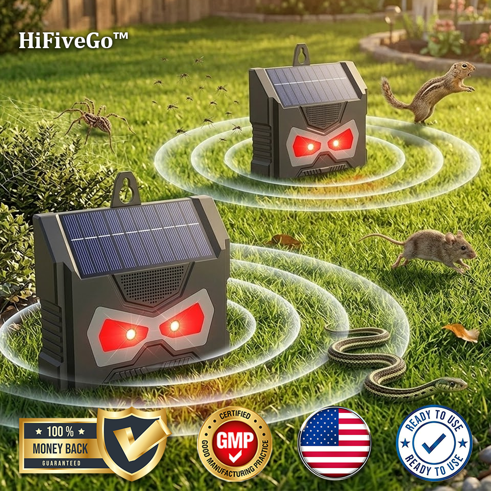 HiFiveGo™ NightEyes Solar Predator Ultrasonic Pest Repeller