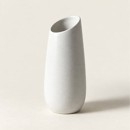 HiFiveGo™ PureWhite Slope Curved Ceramic Flower Vase