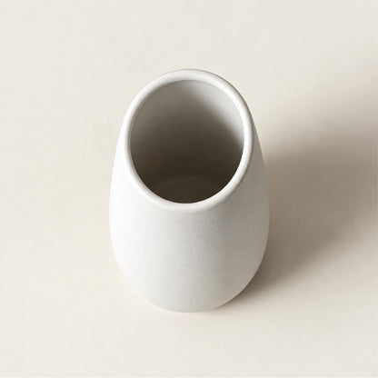 HiFiveGo™ PureWhite Slope Curved Ceramic Flower Vase