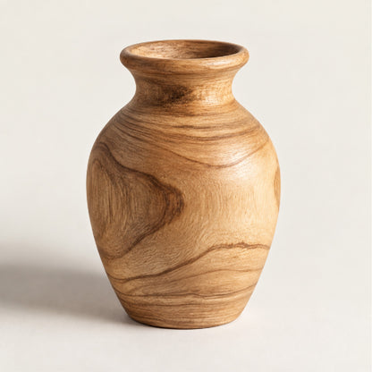 HiFiveGo™ SmoothOak Wood Carved Flower Vase