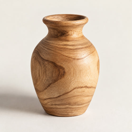 HiFiveGo™ SmoothOak Wood Carved Flower Vase