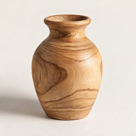 HiFiveGo™ SmoothOak Wood Carved Flower Vase