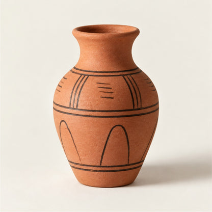 HiFiveGo™ SunBaked Pattern Clay Tabletop Decor Vase
